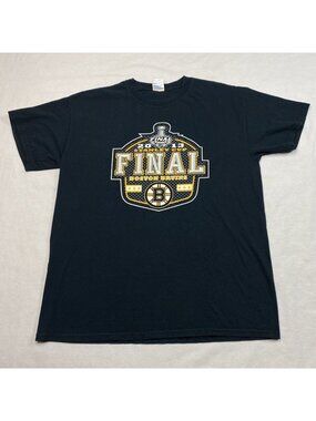 Gildan Black Boston Bruins 2013 Final Graphic Tee Sz L NHL Hockey Sports VX40